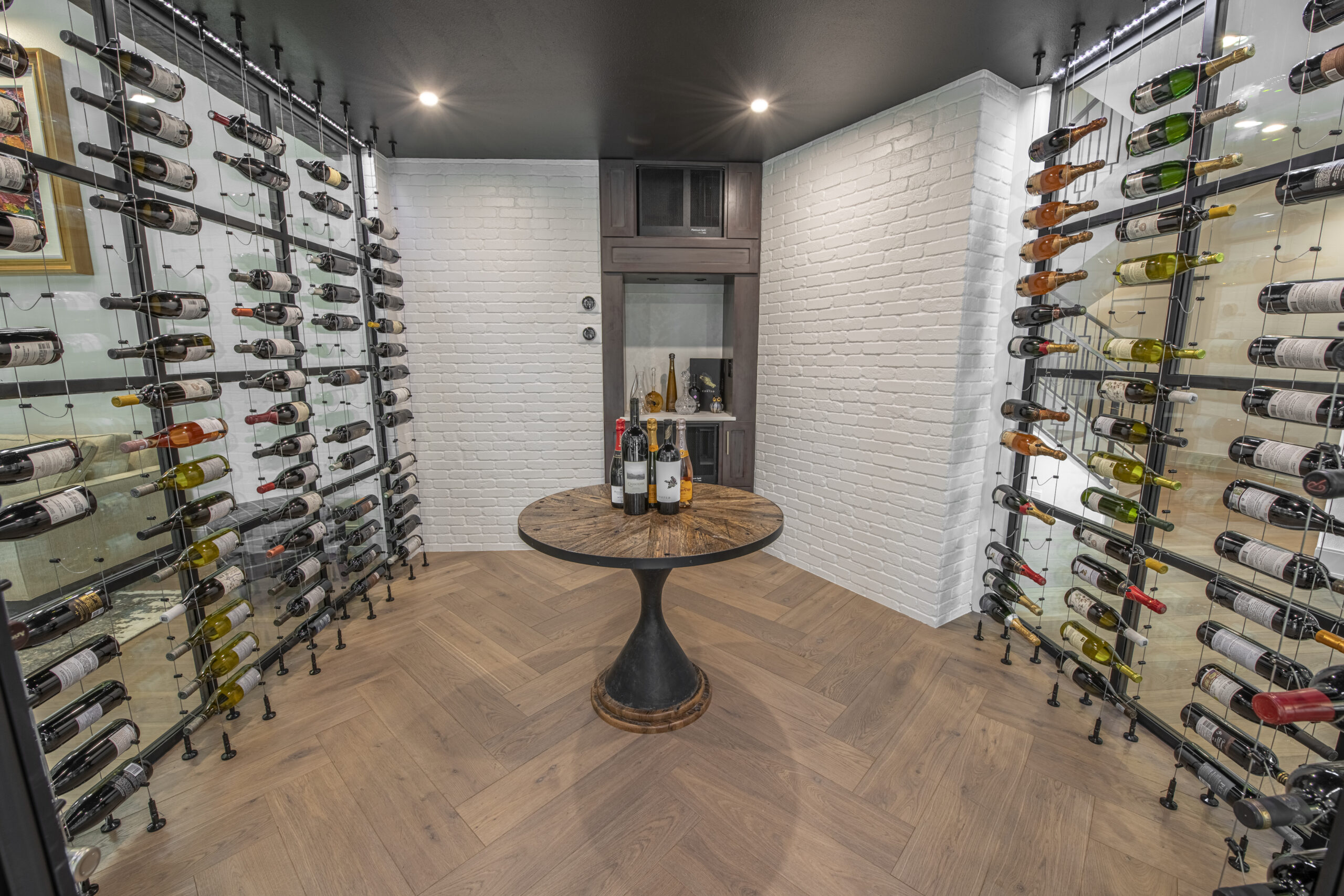 custom built wine cellar in luxury home